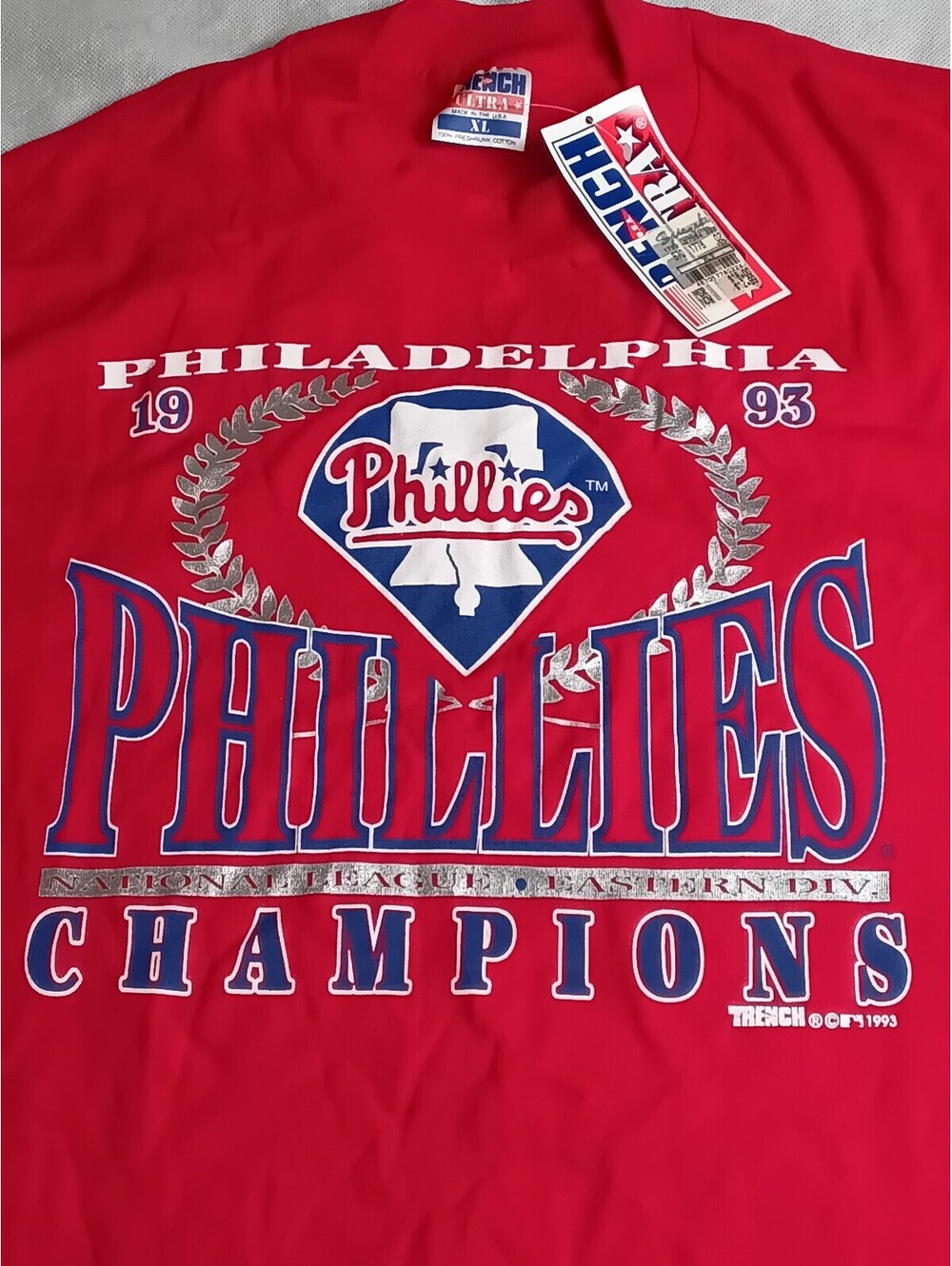 Trench Ultra Phillies T-Shirt XL Vintage 90s 1993 Philadelphia MLB Baseball